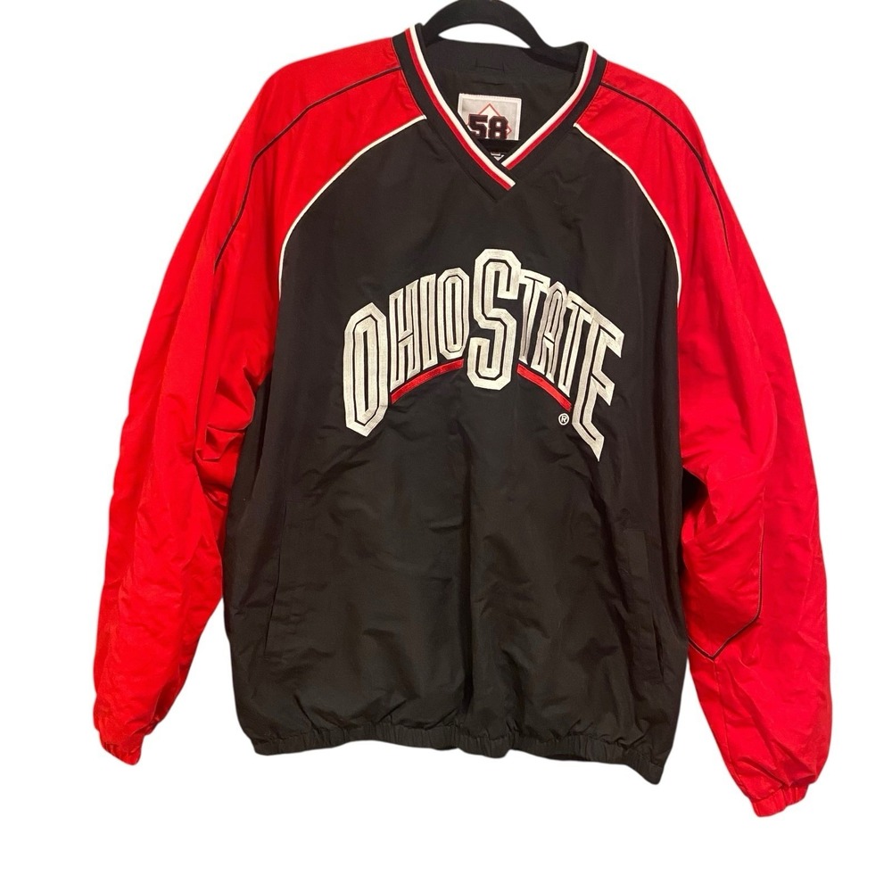 Ohio State Buckeyes Jacket Pullover Mens XL NCAA Football Lined 58 Sports Y2K